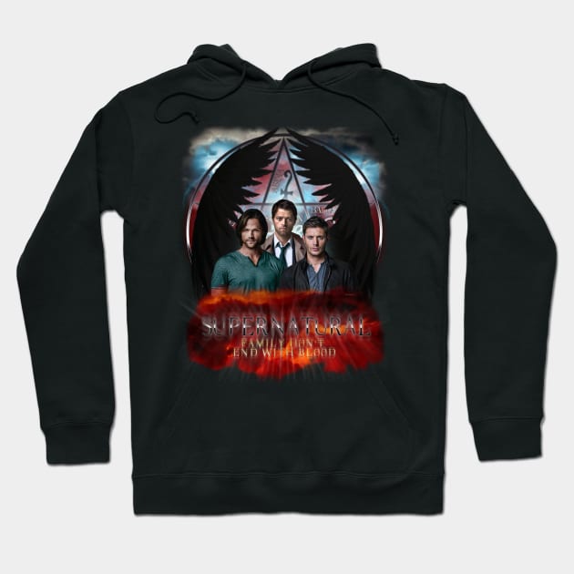 Supernatural Family Dont end with blood C9 Hoodie by Ratherkool